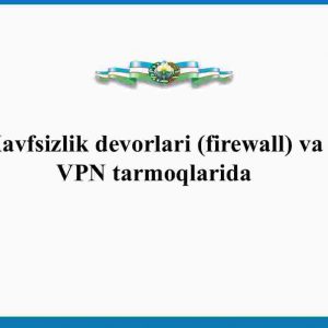 Xavfsizlik devorlari (firewall) va VPN tarmoqlarida