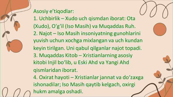 Xristianlik dini va uning asosiy g‘oyalari​ - Image 4