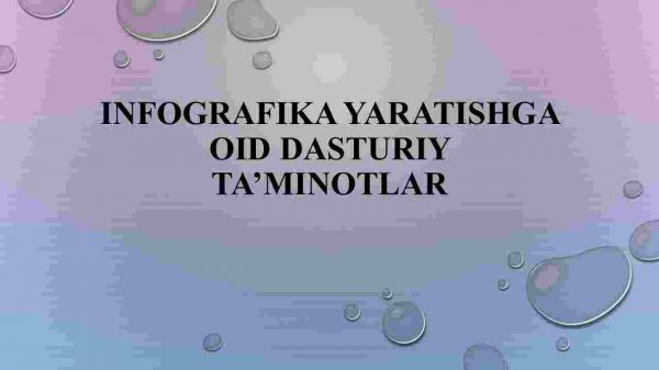 Infografika yaratishga oid dasturiy ta’minotlar