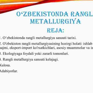 O'zbekistonda rangli metallurgiya