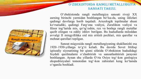 O'zbekistonda rangli metallurgiya - Image 2