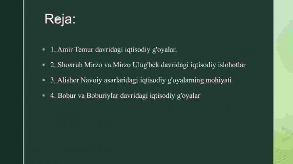 Amir Temur va Temuriylar davridagi iqtisodiy g'oyalar va iqtisodiy siyosat - Image 2