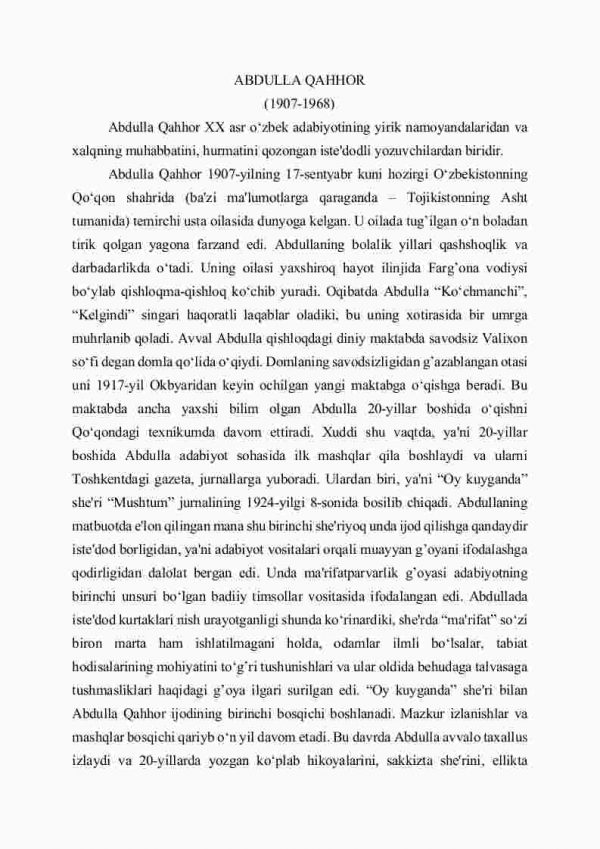 Abdulla Qahhor ijodi - Image 2
