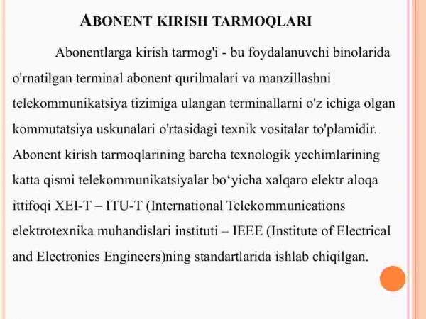 Abonent kirish tarmoqlari. PON, xDSL, 3G/4G, kabelli internet - Image 2