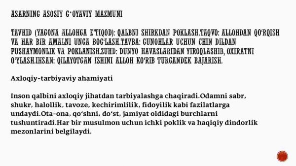 Abu Homid G'azzoliy – "Mukoshafatul qulub" asarining g'oyaviy mazmuni va axloqiy-tarbiyaviy ahamiyati - Image 4