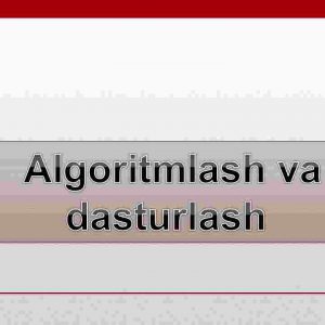 Algoritmlash va dasturlash