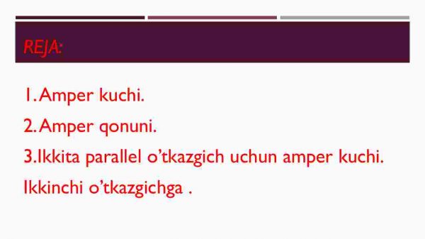 Amper kuchi. Parallel toklarning o'zaro ta'siri. Magnit maydonni xarakatdagi zaryadga ta'siri - Image 2