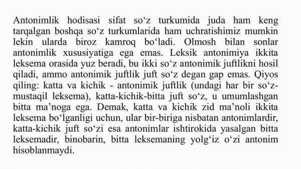 Antonim so'zlarning xusususiyatlari - Image 4