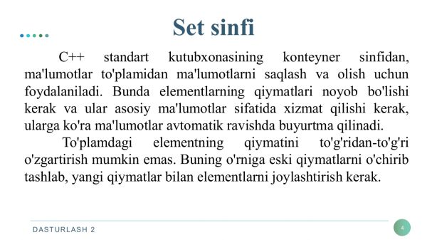 Assosiativ va tartiblanmagan​  assosiativ konteynerlar - Image 4