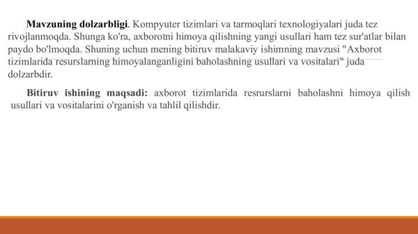 Axborot tizimlarida resurslarning himoyalanganligini baholashning usullari va vositalari - Image 2