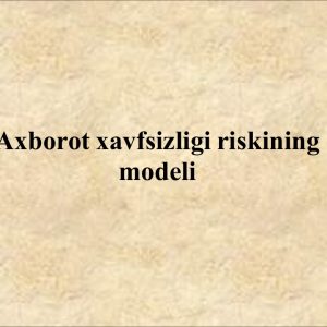 Axborot xavfsizligi riskining modeli