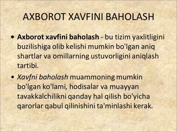 Axborot xavfsizligi riskining modeli - Image 2