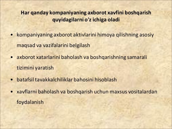 Axborot xavfsizligi riskining modeli - Image 3