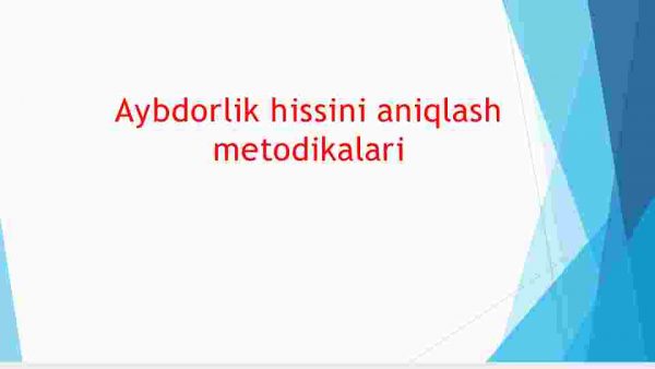 Aybdorlik hissini aniqlash metodikalari