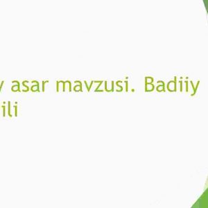 Badiiy asar mavzusi. Badiiy asar tili