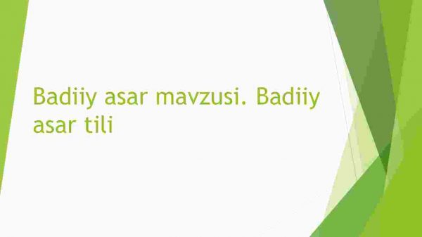 Badiiy asar mavzusi. Badiiy asar tili