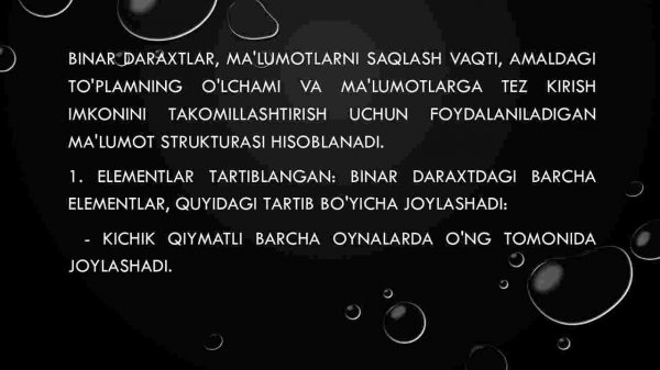Binar daraxtlar va ular ustida amallar. Binar daraxtga element qo'shish, element o'chirish va qidiruv algoritmlari - Image 3