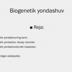 Biogenetik yondashuv