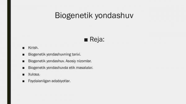 Biogenetik yondashuv