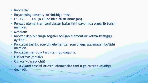 Bog'langan ro'yxatlar klassifikatsiyasi,chiziqli bog'langan ro'yxatlarni mantiqiy tasvirlash - Image 3