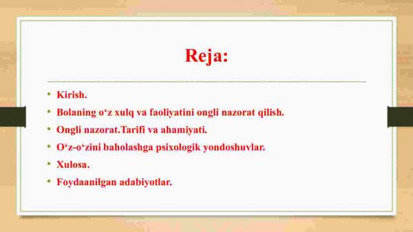 Bolaning o‘z xulq va faoliyatini ongli nazorat qilishini kuchaytirish va  o‘z-o‘zini baholashga va qo‘yayotgan talablar - Image 2