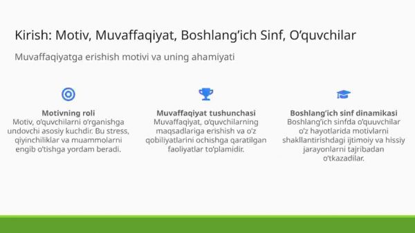 Boshlang`ich sinf o`quvchilarida muvaffaqiyatga erishishga intilish motivini shaxsning ustuvor xususiyati sifatida - Image 3