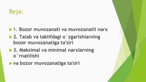 Bozor muvozanatini va uni ta'minlash modellari​ - Image 2