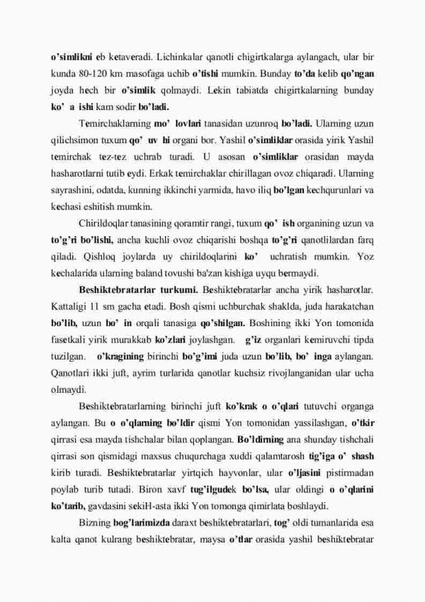 Chala o'zgarish bilan rivojlanadigan hasharotlar: to'g'ri qanotlilar, bеshiktеrvatarlar va suvaraklar turkumlari - Image 3