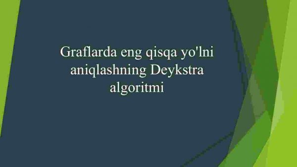 Graflarda eng qisqa yo'lni aniqlashning Deykstra algoritmi