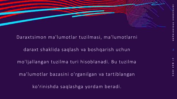 Daraxtsimon ma'lumotlar tuzilmalari. Ta'riflar va xususiyatlar. Daraxtlar klassifikatsiyasi. Daraxt ko'rinishi - Image 2