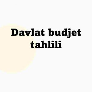 Davlat budjet tahlili