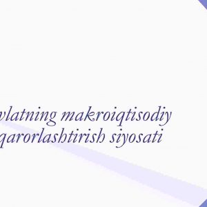 Davlatning makroiqtisodiy barqarorlashtirish siyosati