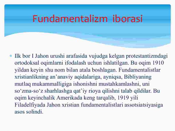 Diniy fundamentalizm, radikalizm va terrorizmning tarixi va​ yo'nalishlari - Image 4
