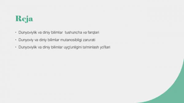 Dunyoviylik va diniy bilimlar mutanosibligini ta'minlashning  ahamiyati - Image 2