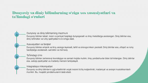 Dunyoviylik va diniy bilimlar mutanosibligini ta'minlashning  ahamiyati - Image 4