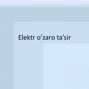Elektr o'zaro ta'sir