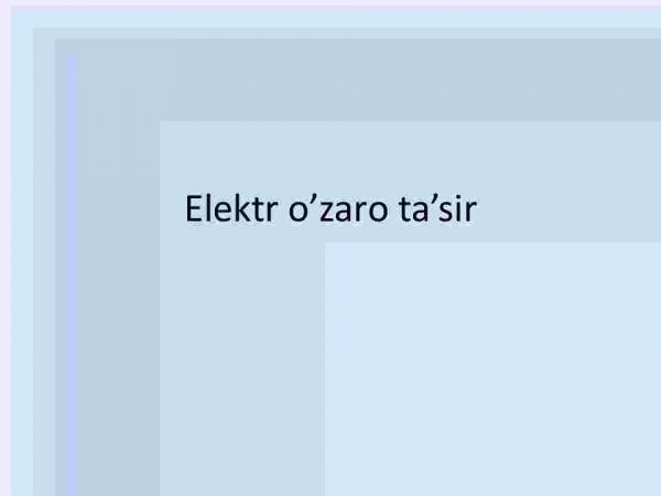 Elektr o'zaro ta'sir