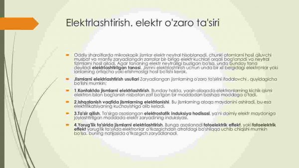 Elektr zaryadlarning o'zaro ta'siri. Zaryadlangan o'tkazgichlar tizimining energiyasi - Image 2