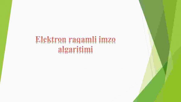 Elektron raqamli imzo algaritimi