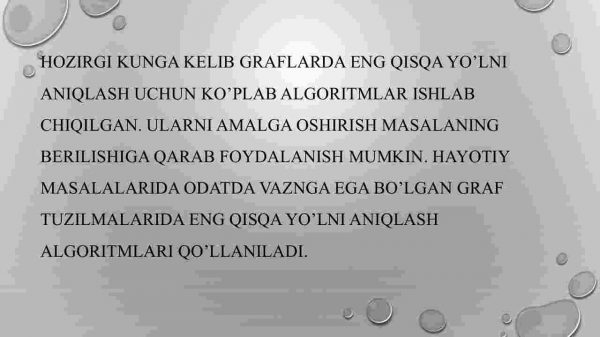 Graflarda eng qisqa yo'lni aniqlashning Ford-Belmann algoritmi - Image 4