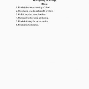 Funksiyaning uzluksizligi