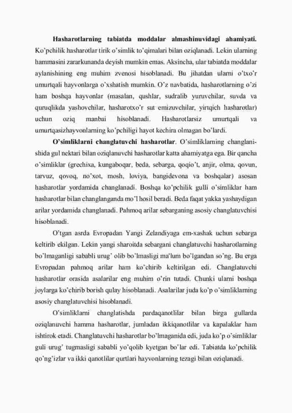 Hasharotlarning tabiatda va inson hayotidagi ahamiyati - Image 2