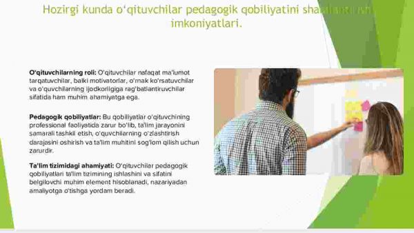 Hozirgi kunda o‘qituvchilar pedagogik qobiliyatini shakllantirish imkoniyatlari - Image 3