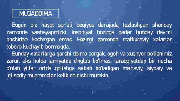 Hushyorlik va ogohlik davr talabi - Image 2