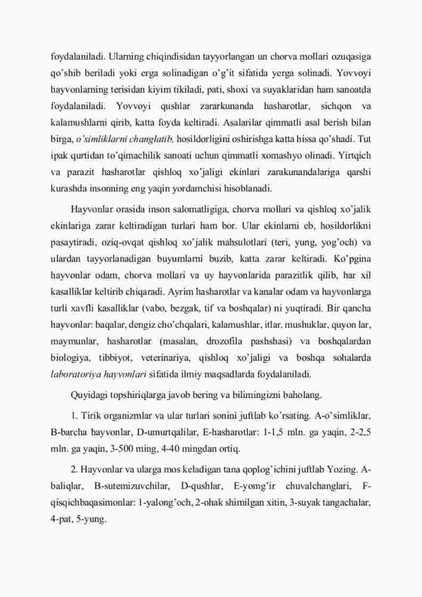 Hаyvоnlаrning хilmа-хilligi vа аhаmiyati - Image 4