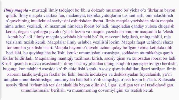 Ilmiy maqola qanday yoziladi. Maqolalarni jurnallarda chop etish tartibi va qoidalari - Image 4
