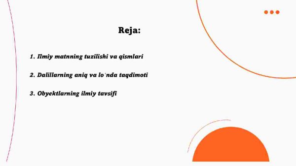 ​  Ilmiy matnda dalillar, obyektlar, jarayonlar va xulosalarning berilishi. Ilmiy tadqiqot matnini yaratish. Mavzuni tanlash. Iqtibos keltirish. Parafraza - Image 2
