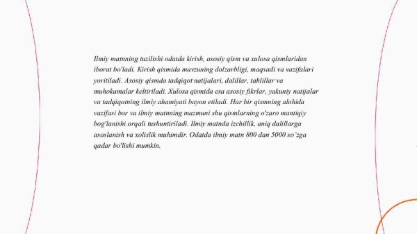 ​  Ilmiy matnda dalillar, obyektlar, jarayonlar va xulosalarning berilishi. Ilmiy tadqiqot matnini yaratish. Mavzuni tanlash. Iqtibos keltirish. Parafraza - Image 3
