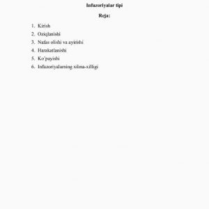 Infuzоriyalаr tipi