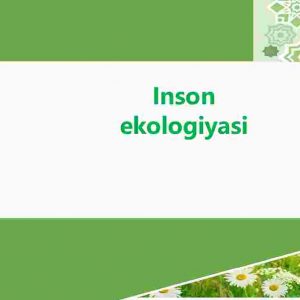 Inson ekologiyasi